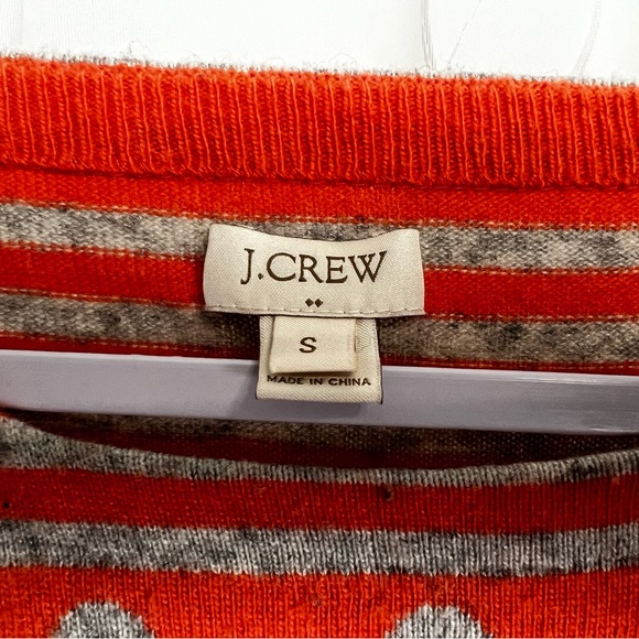 JCrew Women’s Sweater Orange / Gray Size Small - Picture 5 of 7